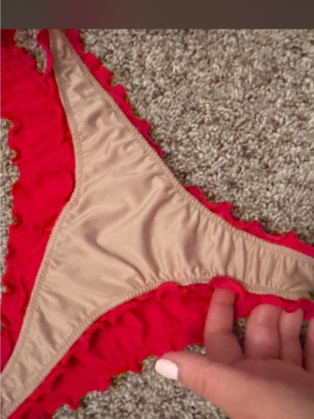 Target Red Ruffle Bandeau Bikini Set - Picture 5 of 6